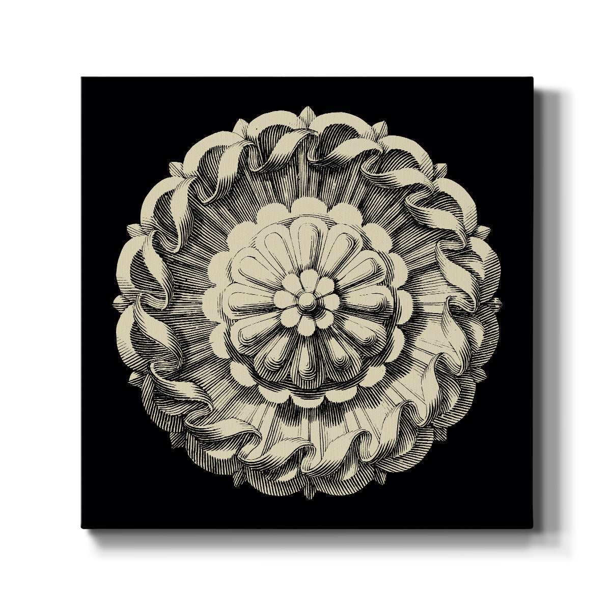 Black and Tan Rosette IV - Canvas Art Print