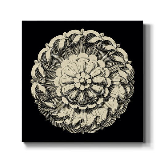 Black and Tan Rosette IV - Canvas Art Print