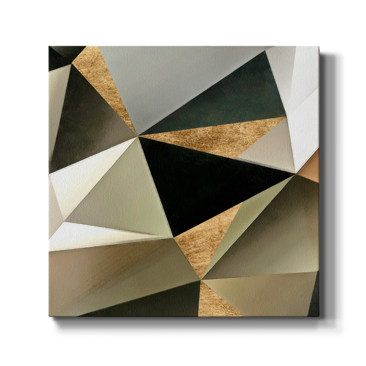 Gold Polygon Wall II - Canvas Art Print