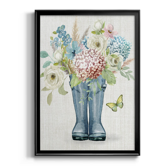 Garden Boots - Modern Framed Canvas Print