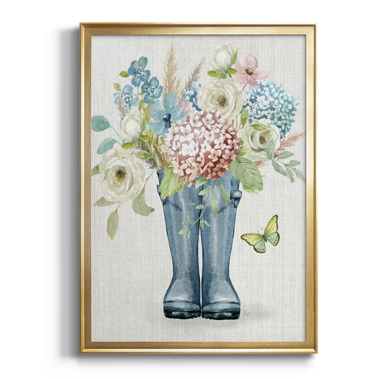 Garden Boots - Modern Framed Canvas Print