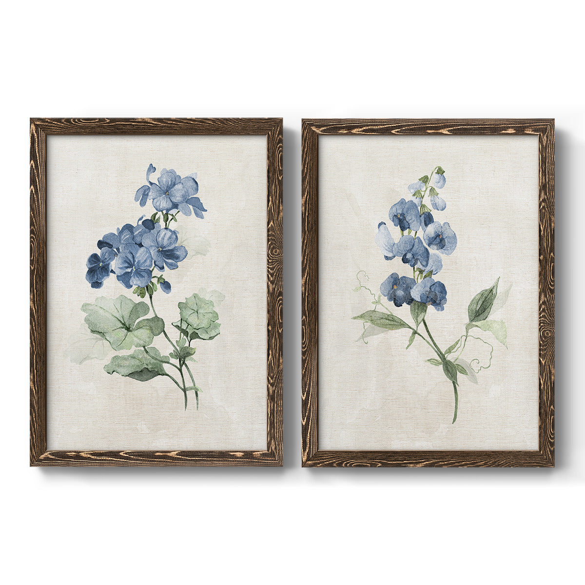 Farmhouse Periwinkle I   - Premium Framed Canvas 2 Piece Set - Ready to Hang