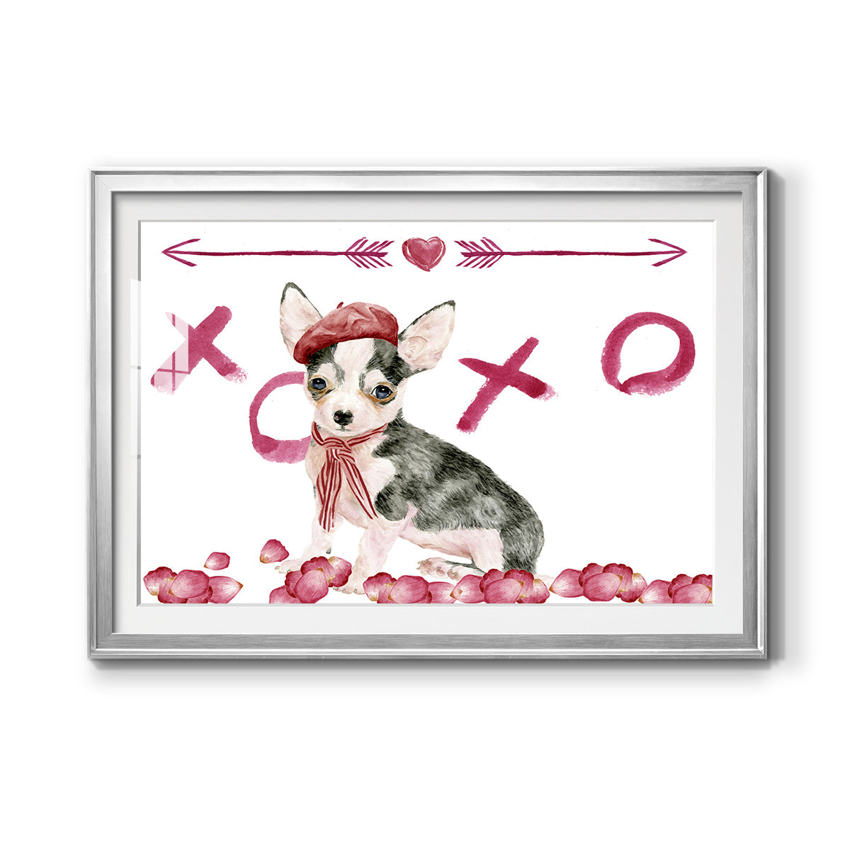 Puppy Valentine Collection A - Modern Framed Art Print