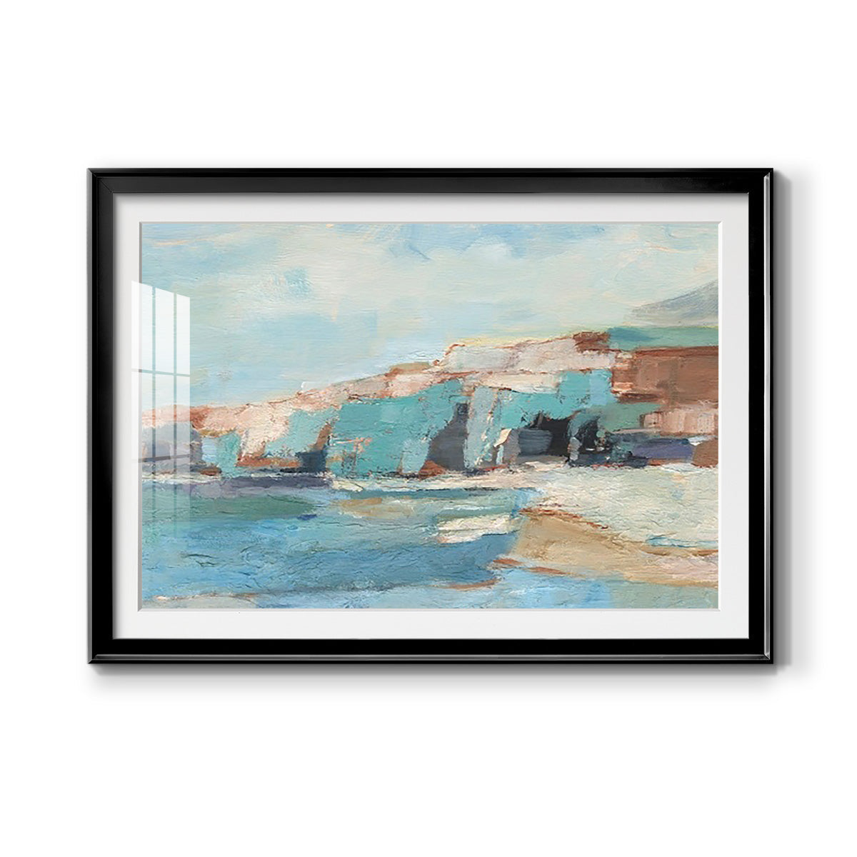 Turquoise Cliff Wall II Premium Framed Print - Ready to Hang