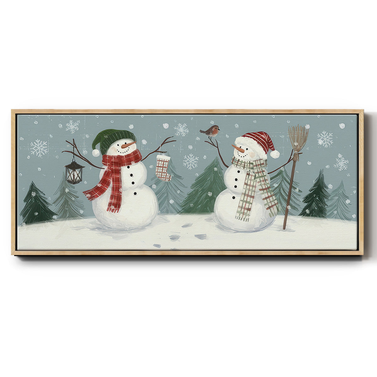 Snowmen VI - Floater Framed Canvas Print