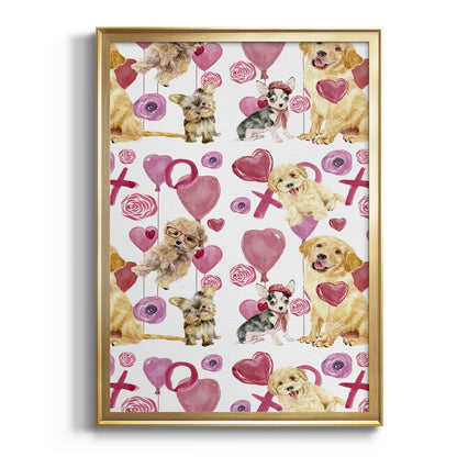 Puppy Valentine Collection E - Modern Framed Canvas Print