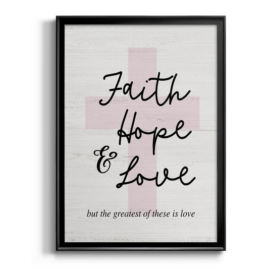 Faith Hope and Love Cross - Modern Framed Canvas Print