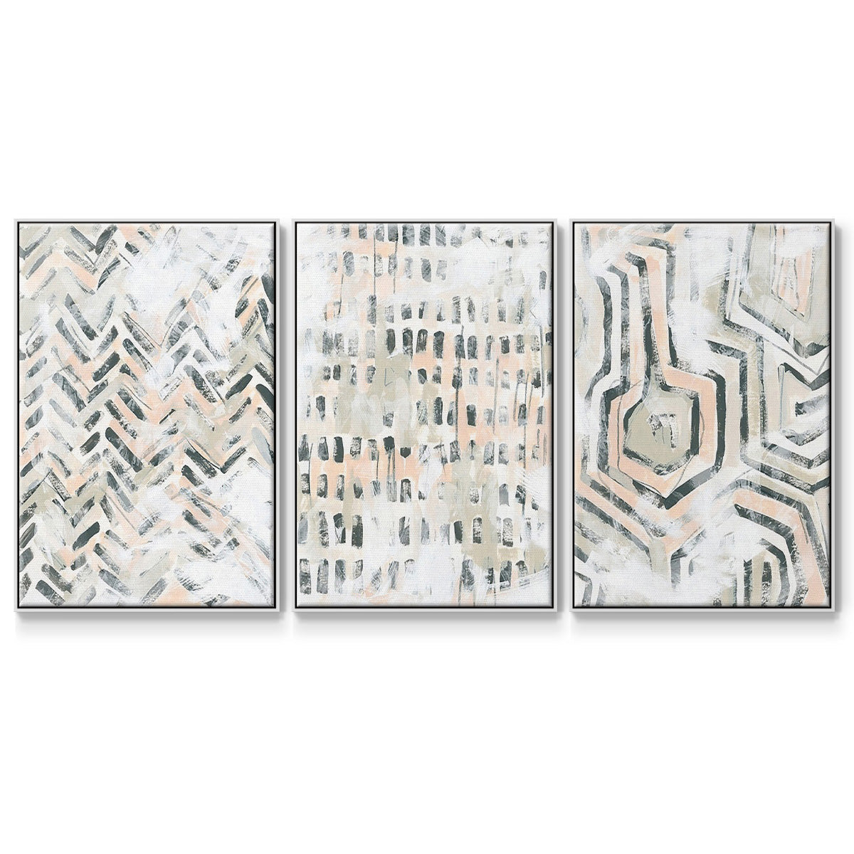 Sand Glyphs I - Floater Framed Canvas Set