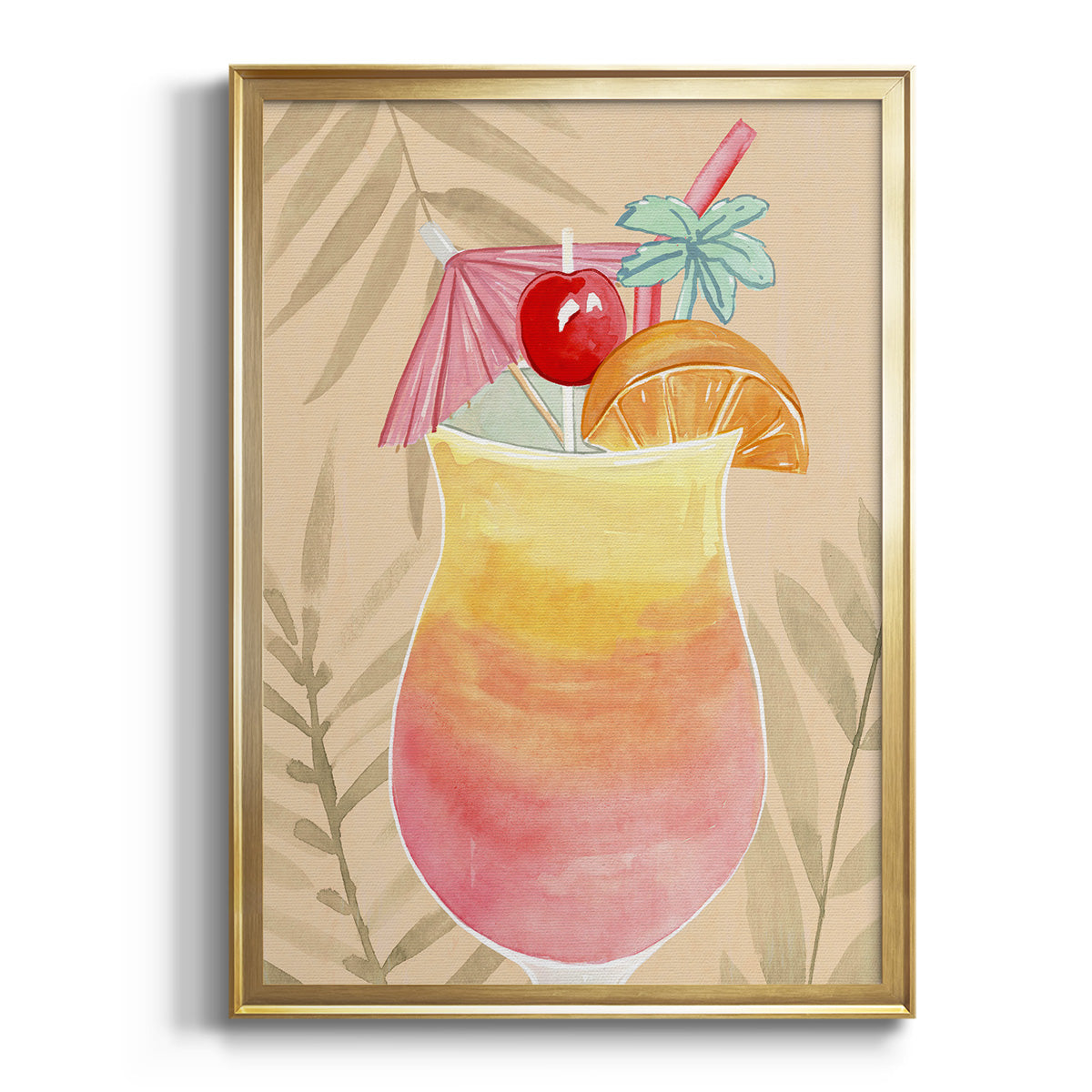 Tropical Cocktail IV - Modern Framed Canvas Print