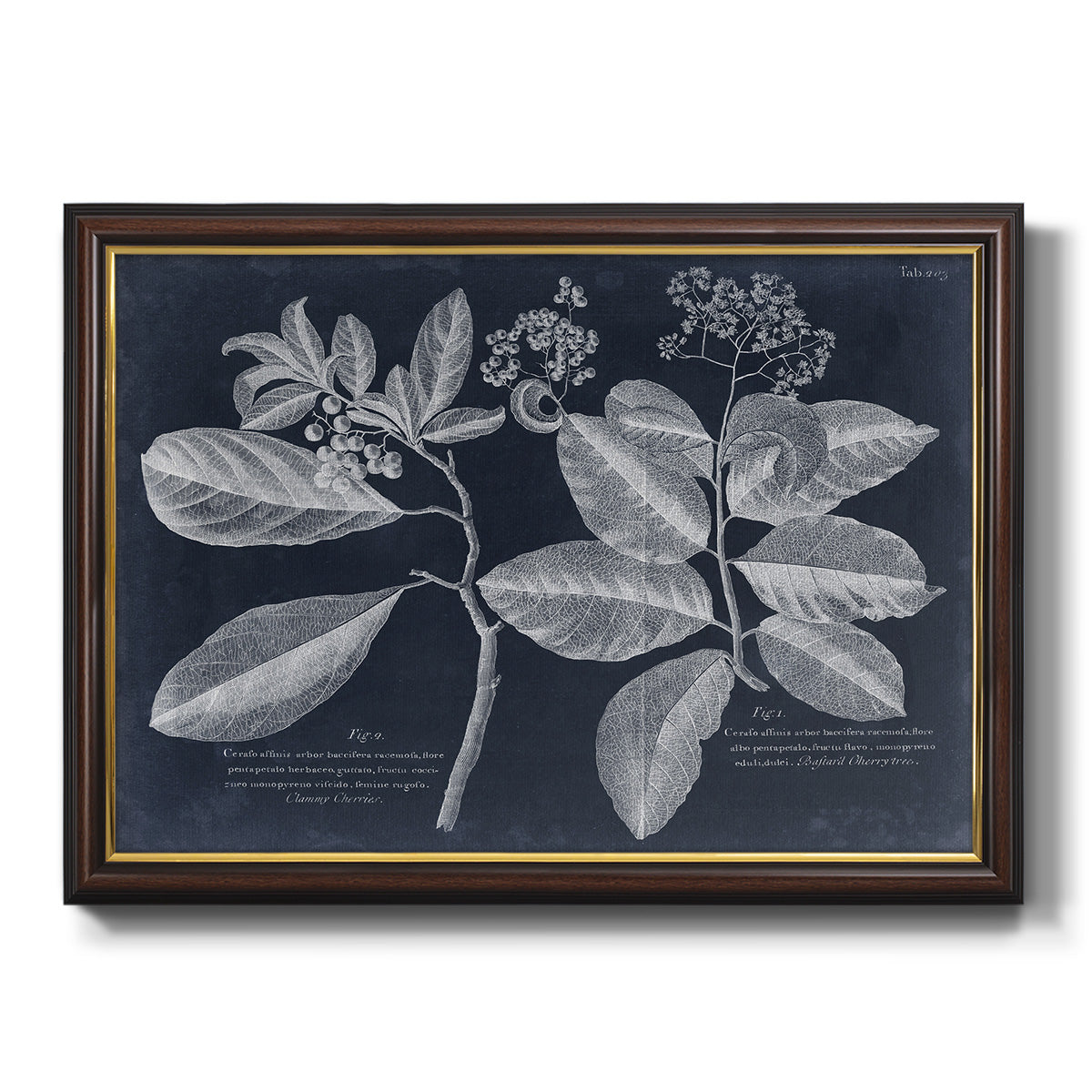 Foliage on Navy IV Premium Framed Canvas- Ready to Hang