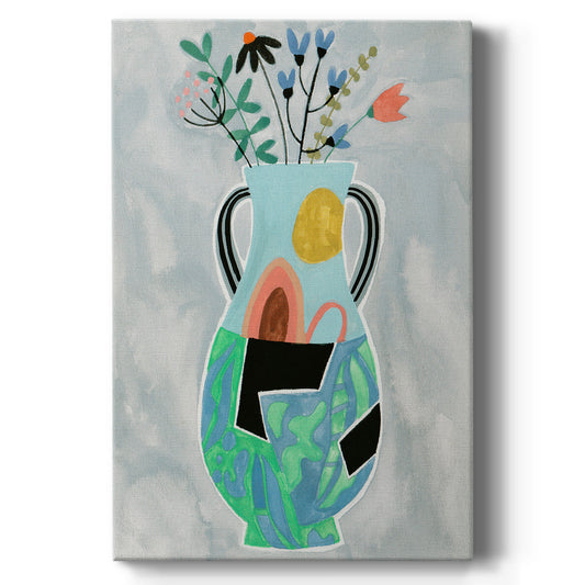 Collage Vase I Premium Gallery Wrapped Canvas - Ready to Hang