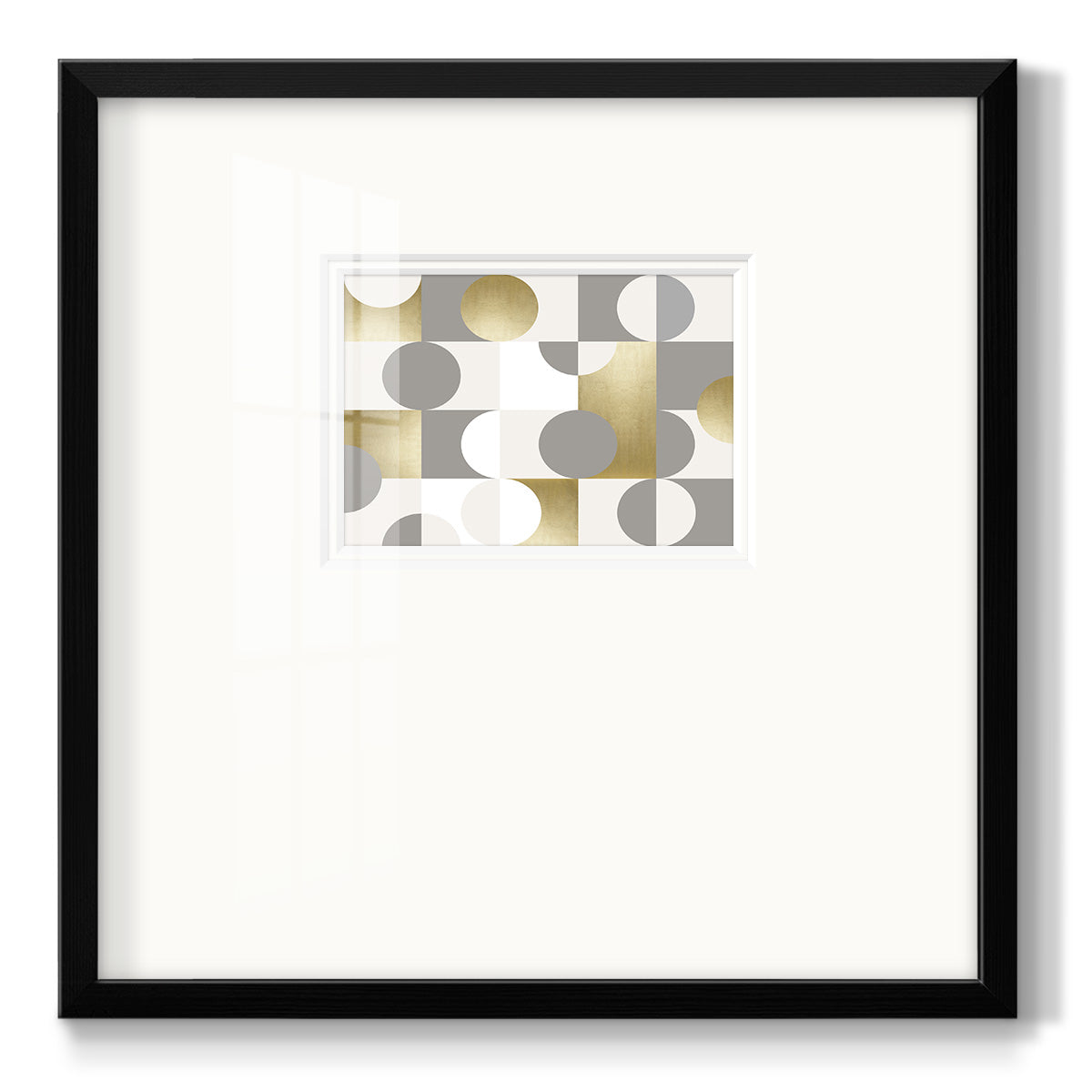 Modern Gold Reflections Premium Framed Print Double Matboard