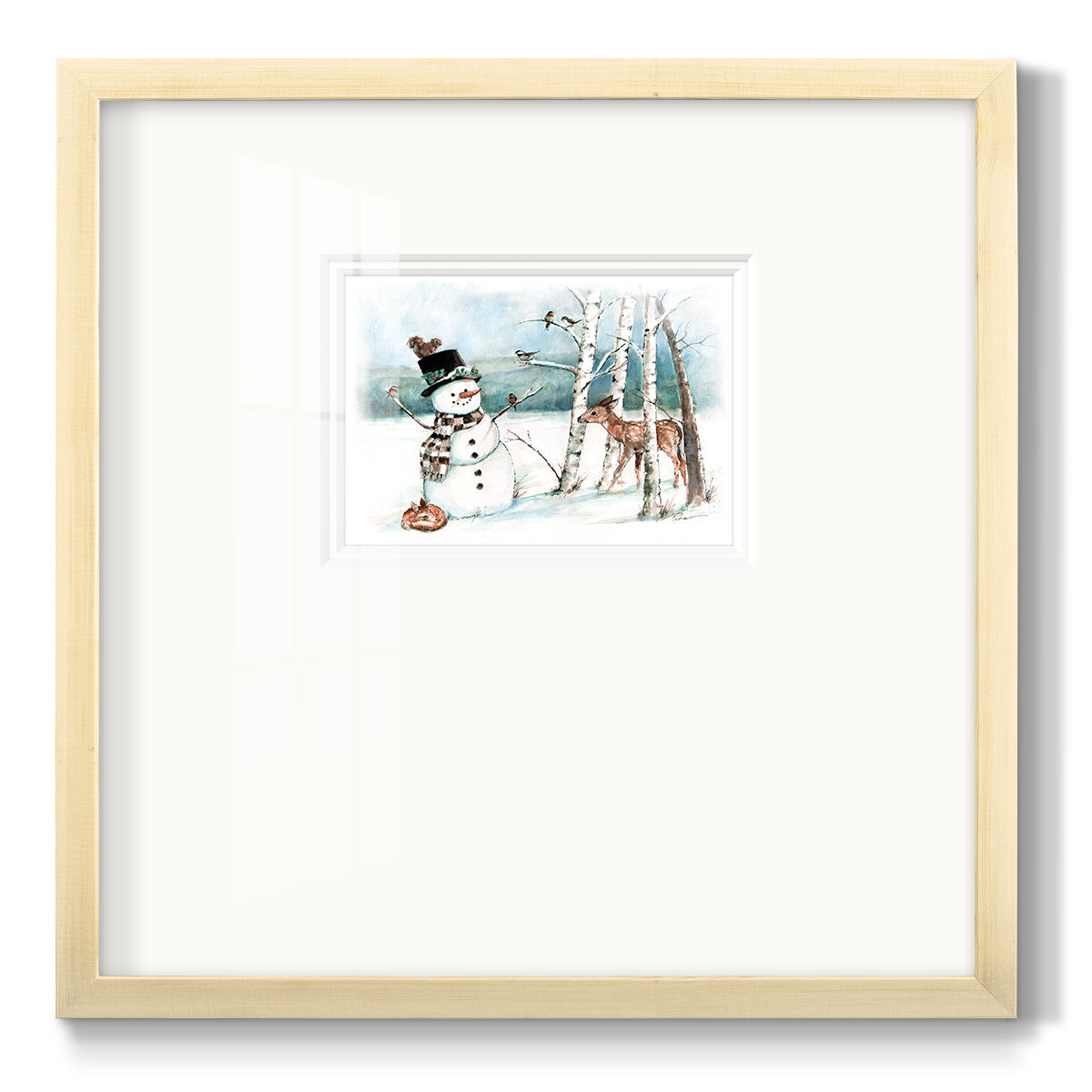 Snow Friends Premium Framed Print Double Matboard