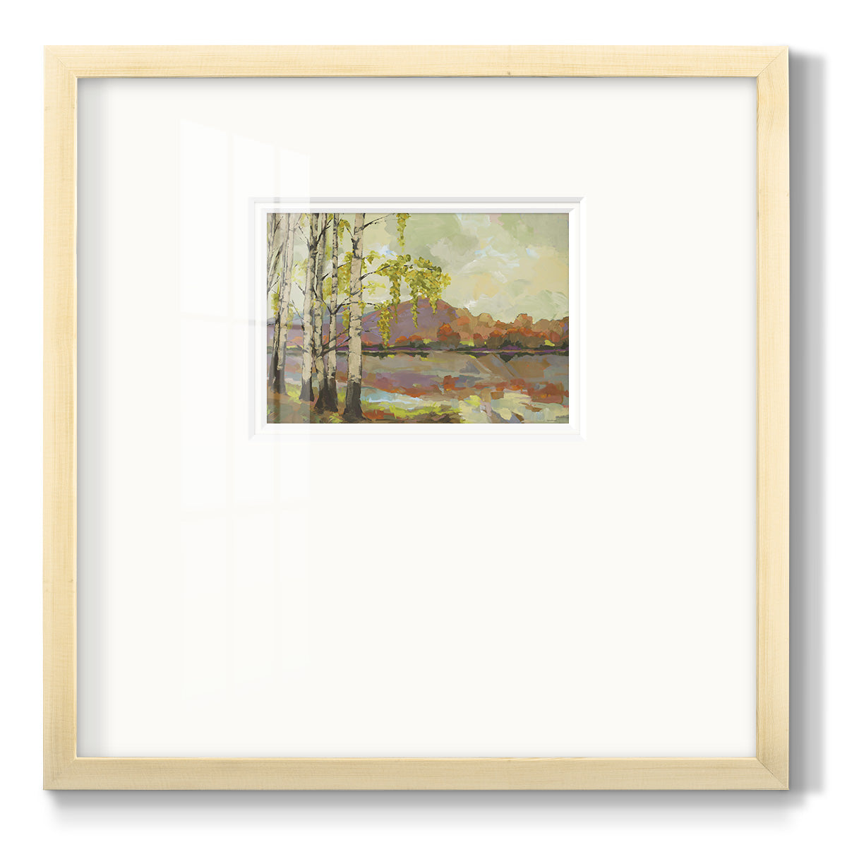Birch Stand - Double Matboard Framed Print