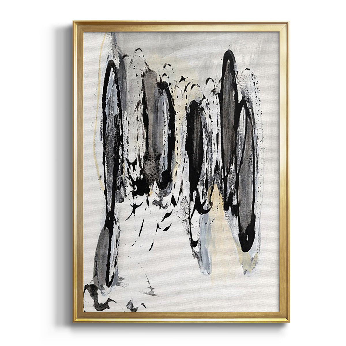 Grey Scribbles I - Modern Framed Canvas Print