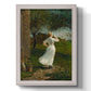 Narrative religious genre scene by Winslow Homer printed on canvas in an ornate weathered white frame with a vertical orientation.