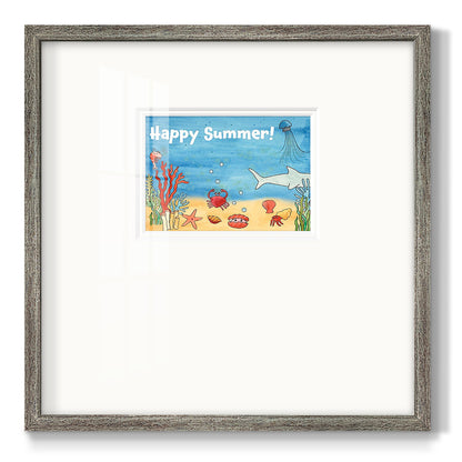 Cute Sea Creatures I Premium Framed Print Double Matboard