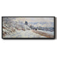 The Road to Vétheuil, Snow Effect, 1879 - Floater Framed Canvas Print