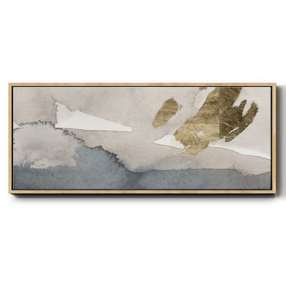 Watercolor with Gold I - Floater Framed Canvas Print
