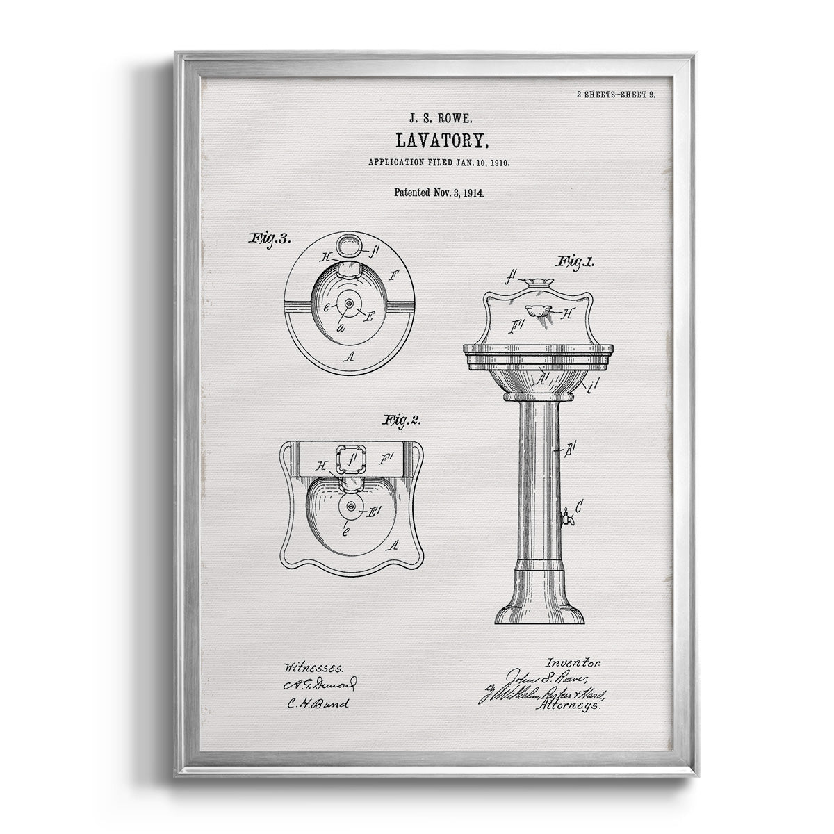 Vintage Sink I - Modern Framed Canvas Print