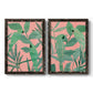 Pink and Green Birds of Paradise I - Premium Framed Canvas 2 Piece Set - Ready to Hang