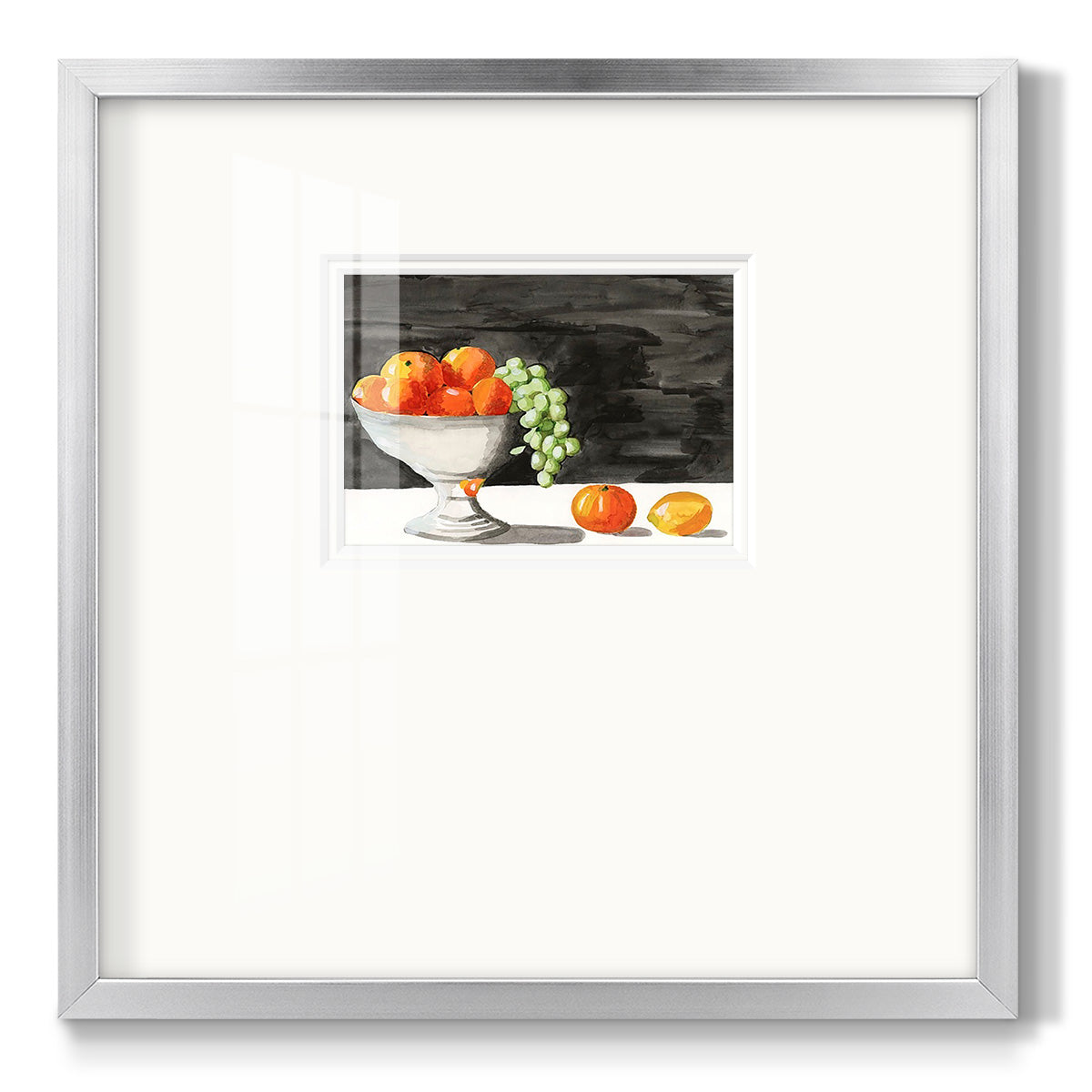 Watercolor Fruit Bowl II - Double Matboard Framed Print