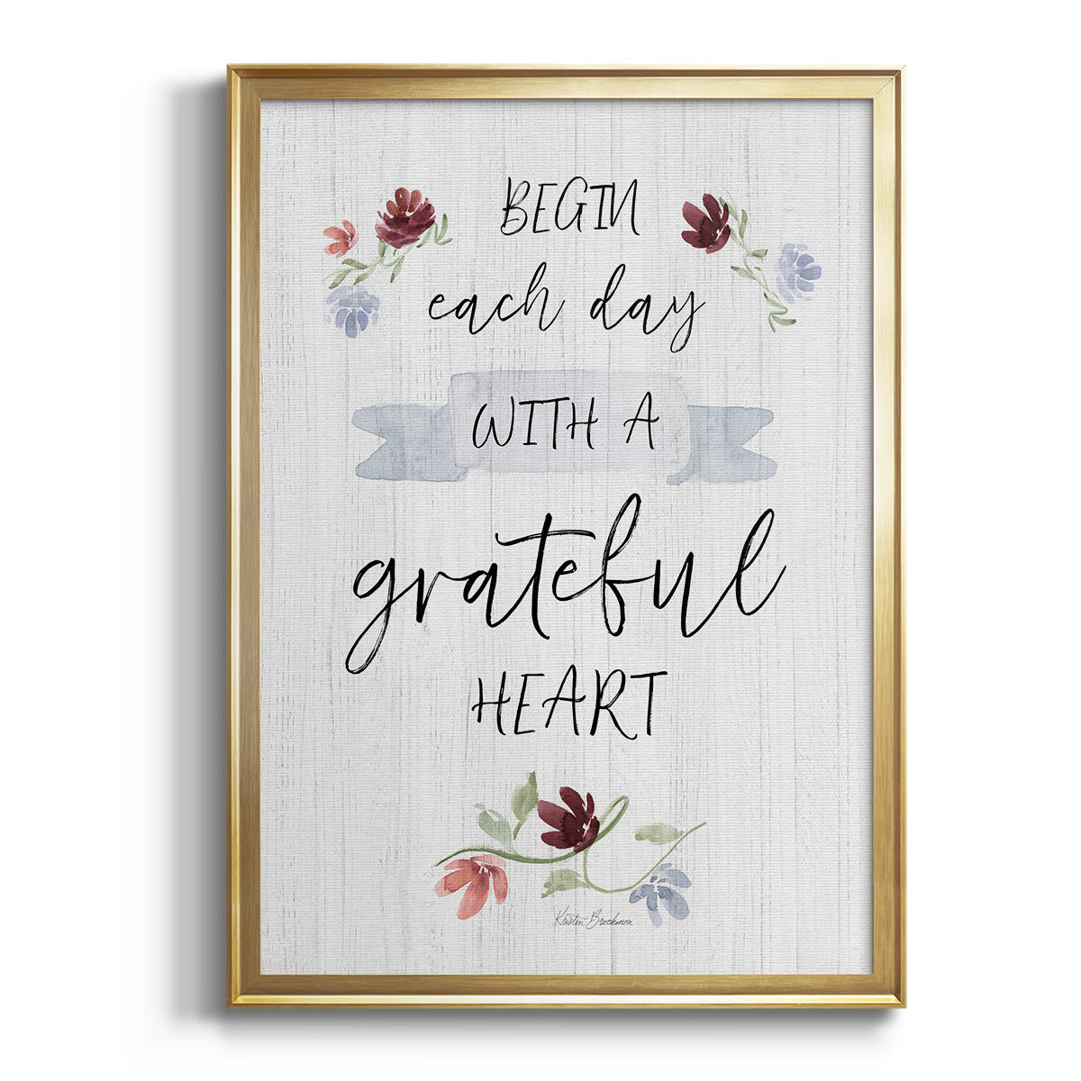 Grateful Heart - Modern Framed Canvas Print