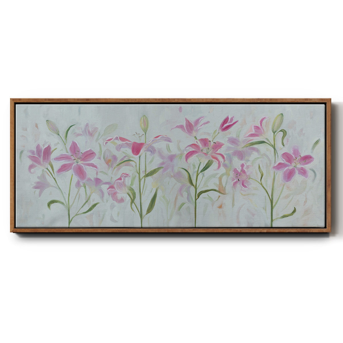 Dancing Pink Trio III - Floater Framed Canvas Print