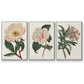 Pink Floral Mix VI - Framed Premium Gallery Wrapped Canvas L Frame 3 Piece Set - Ready to Hang