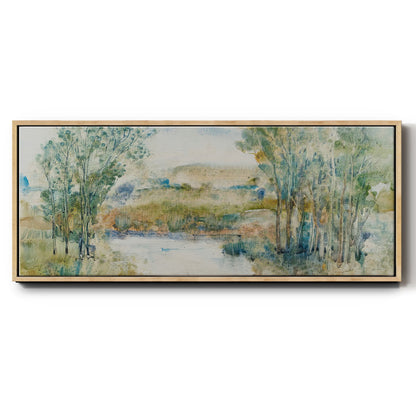 Trees on the Creek I - Floater Framed Canvas Print