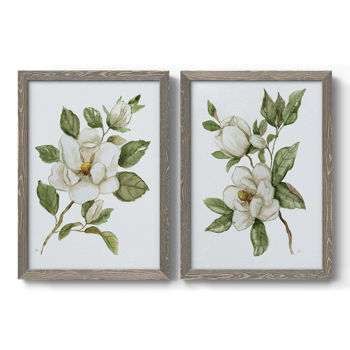 Magnolia Morning I - Premium Framed Canvas 2 Piece Set - Ready to Hang