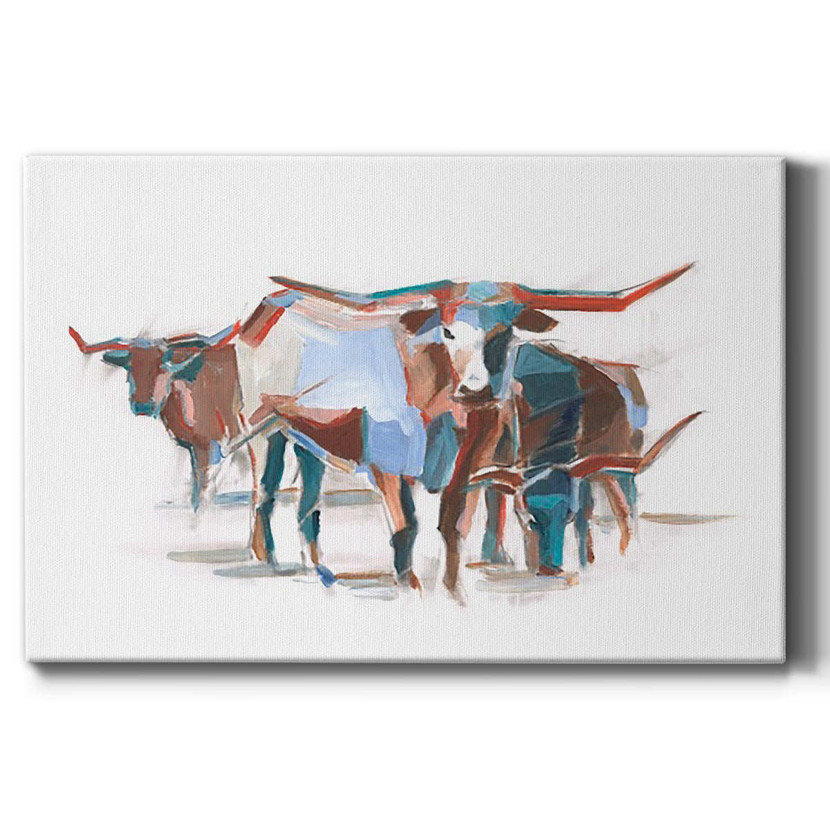 Modern Longhorns II Premium Gallery Wrapped Canvas - Ready to Hang