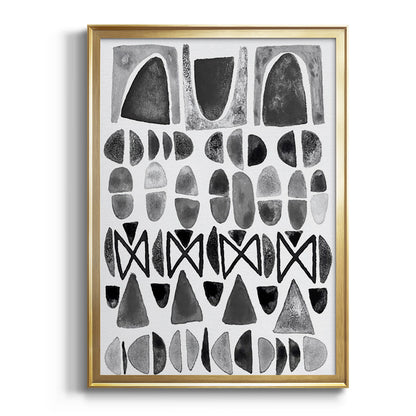 Grey Arches I - Modern Framed Canvas Print