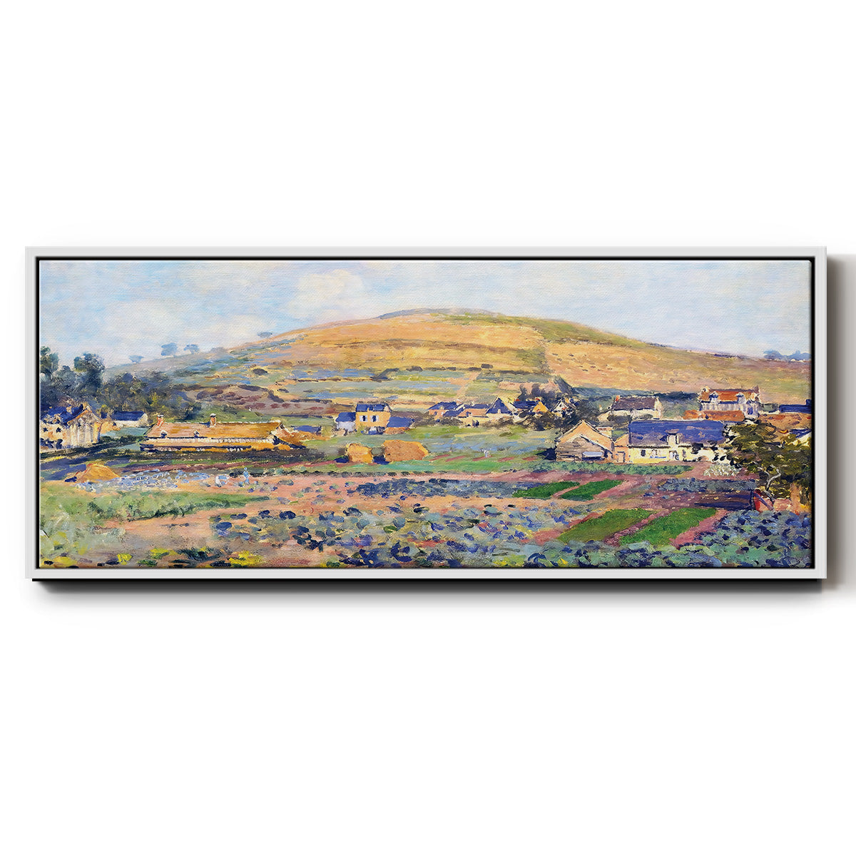 The Mount Riboudet in Rouen at Spring, 1872 - Floater Framed Canvas Print