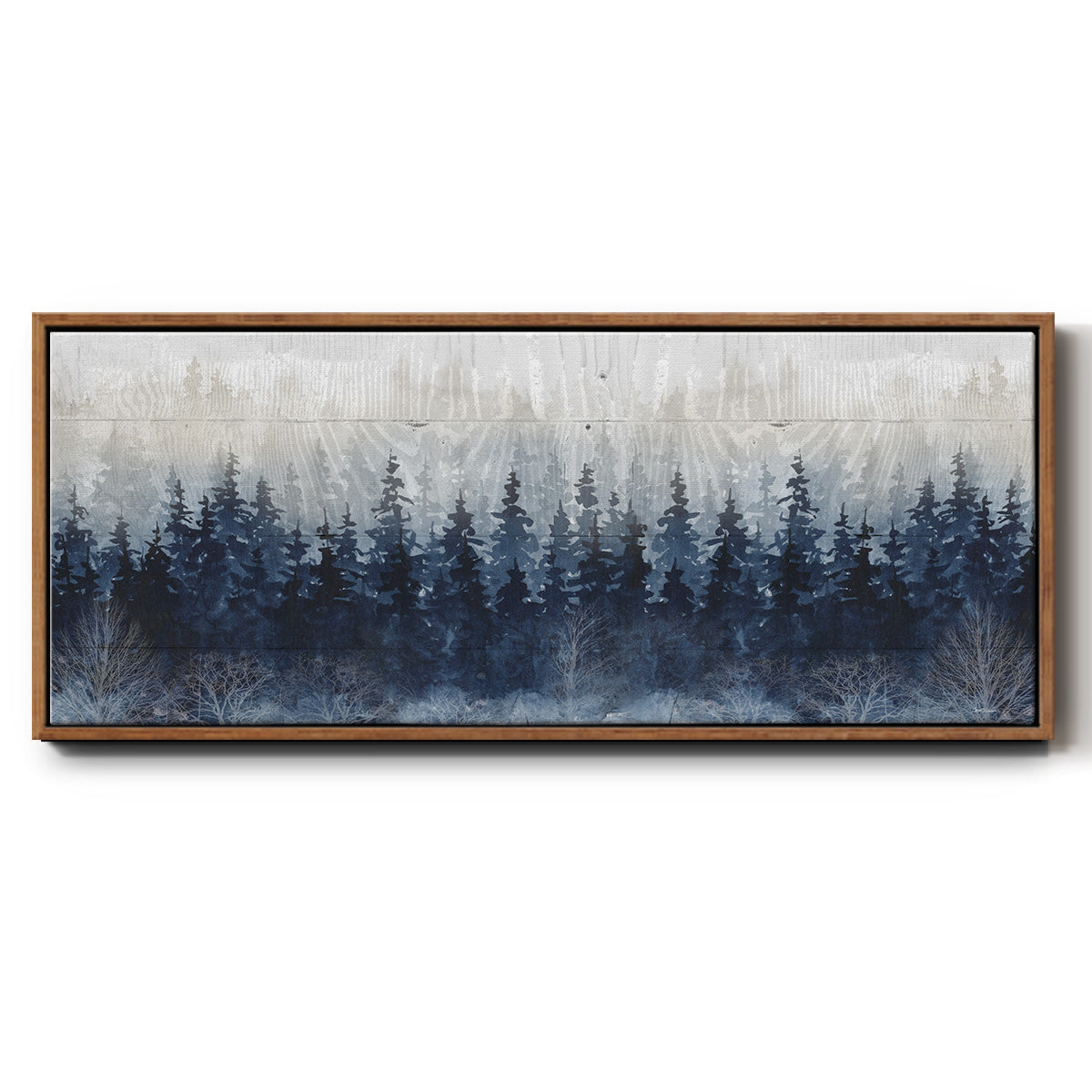 Misty Indigo Forest - Floater Framed Canvas Print