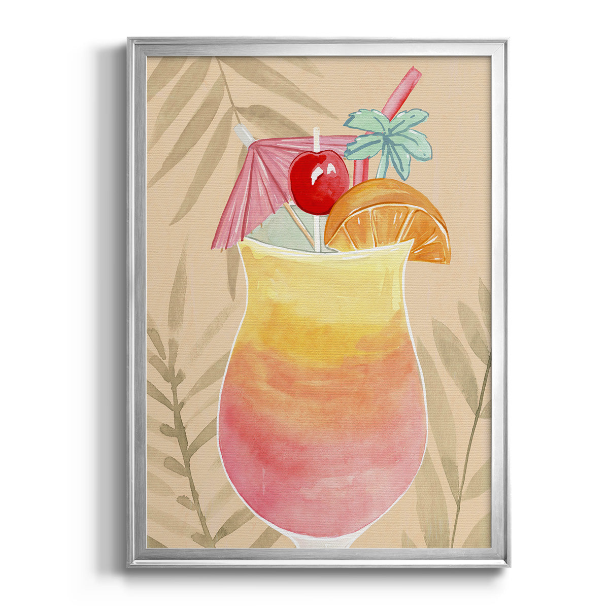 Tropical Cocktail IV - Modern Framed Canvas Print