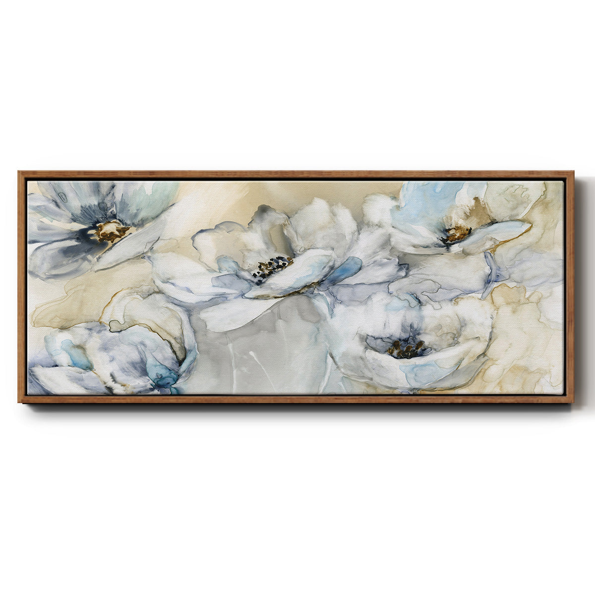 Soft Blooms - Floater Framed Canvas Print