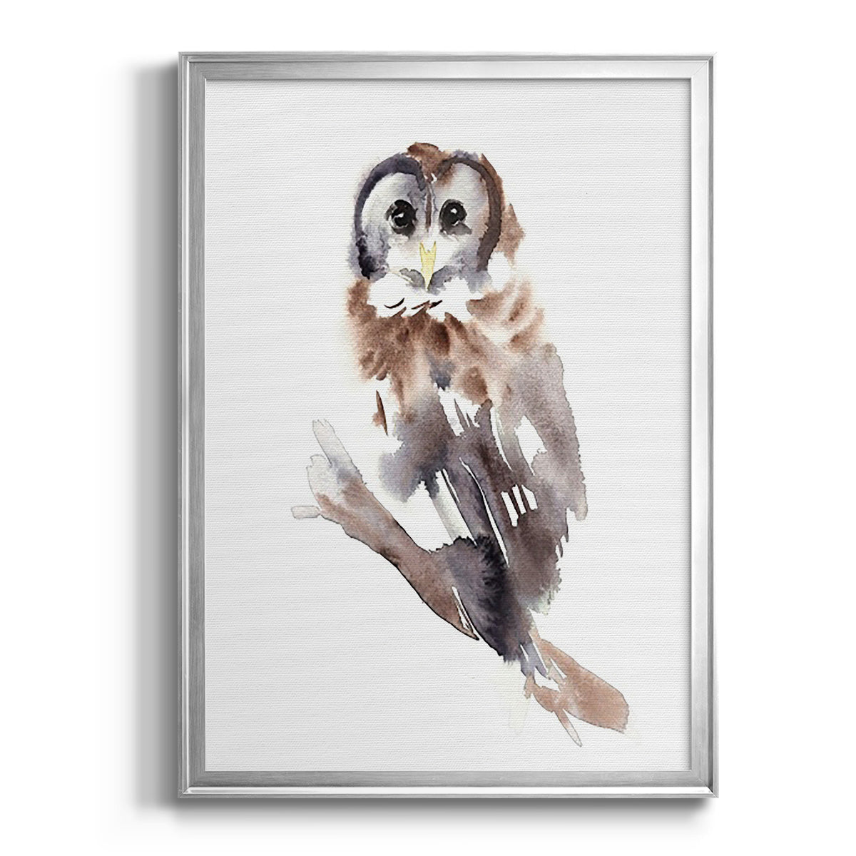 Barred Owl Impressions II - Modern Framed Canvas Print