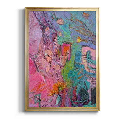 My Pink House - Modern Framed Canvas Print