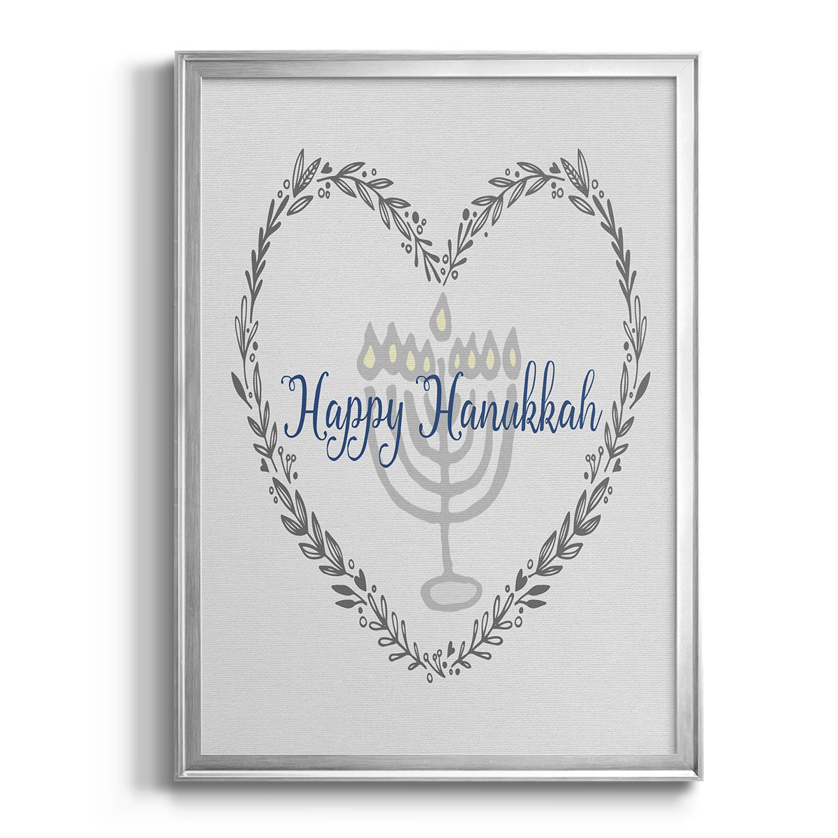 Hanukkah Heart - Modern Framed Canvas Print