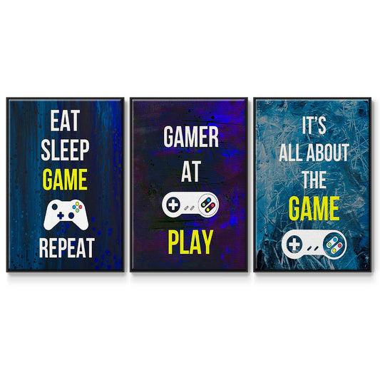 Gamer at Play IV - Floater Framed Canvas Set