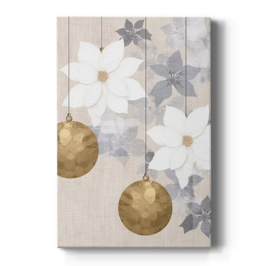 Pearled Evergreen Serenade - Canvas Art Print