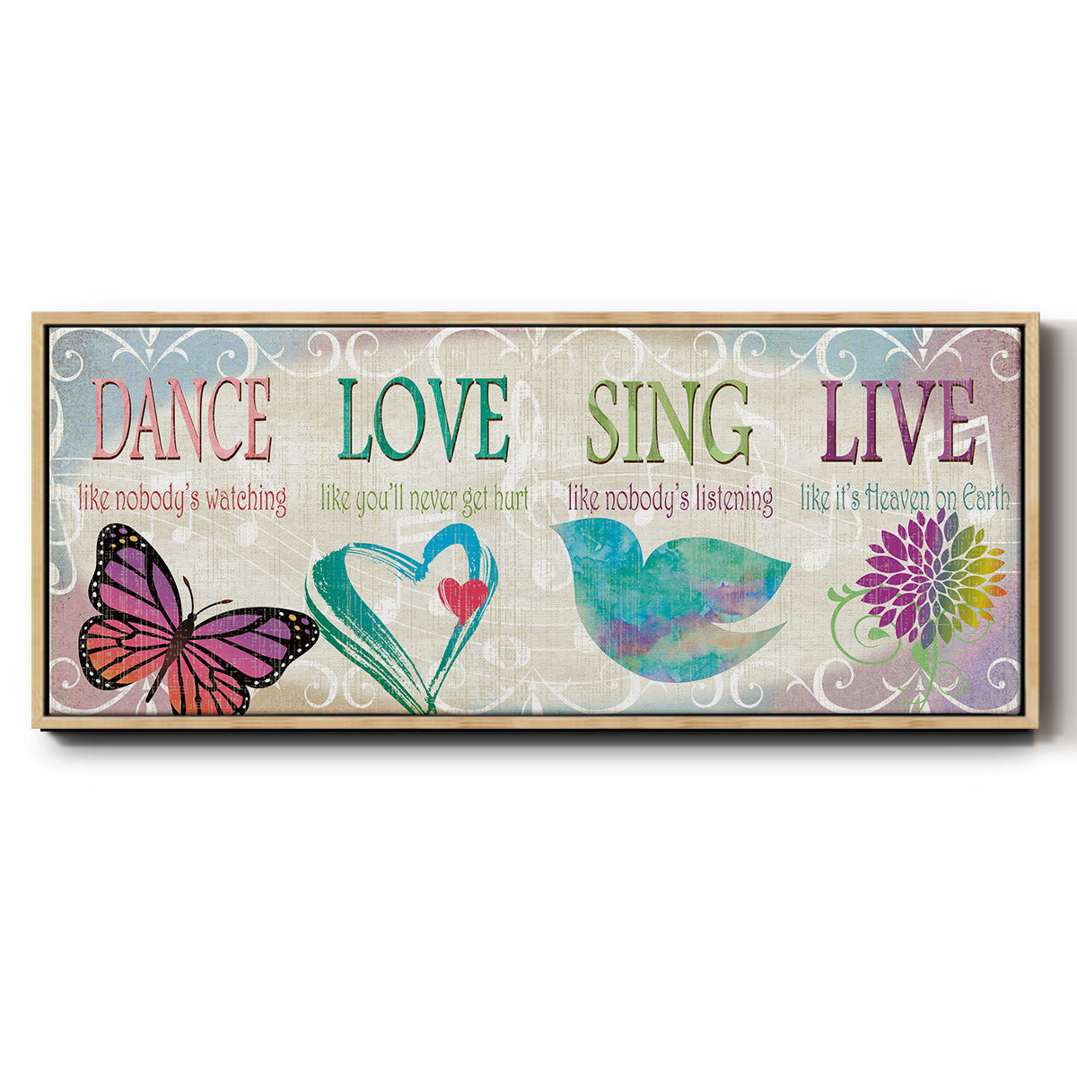 Dance Love Sing - Floater Framed Canvas Print