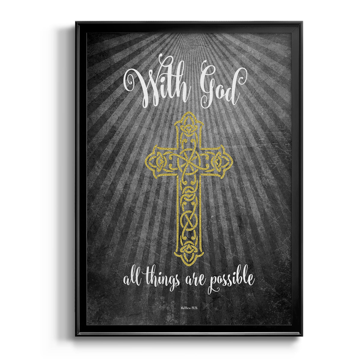 With God Gold - Modern Framed Canvas Print