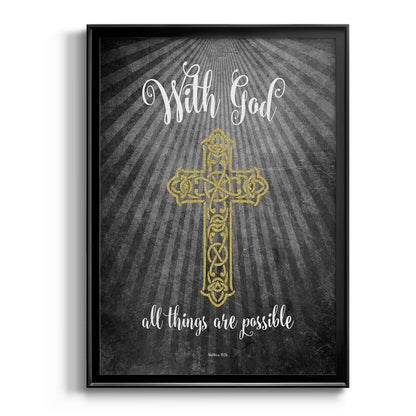 With God Gold - Modern Framed Canvas Print