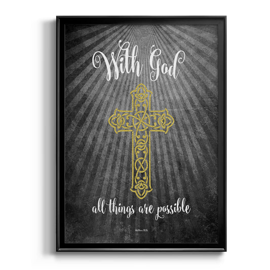 With God Gold - Modern Framed Canvas Print