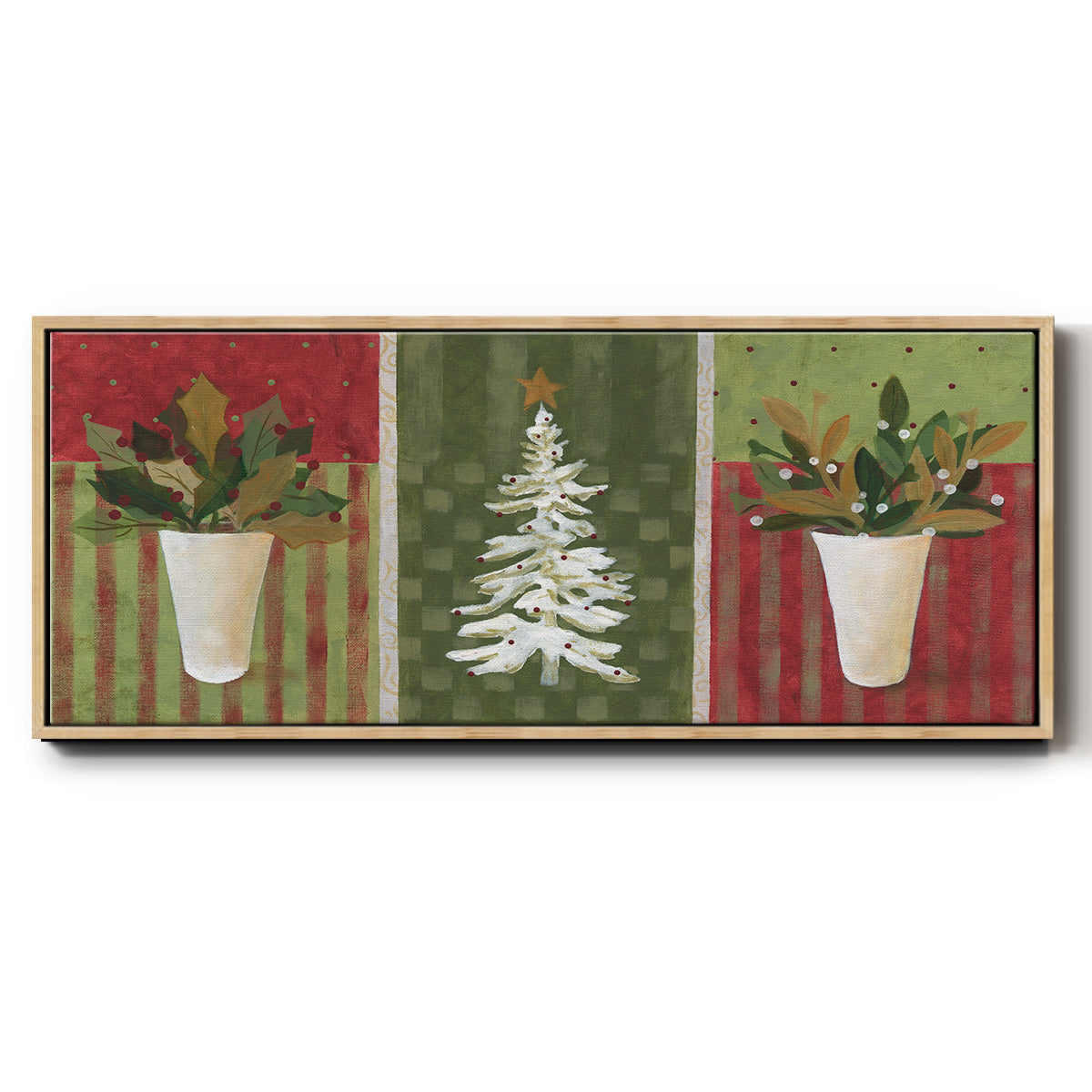 Holiday Greenery - Floater Framed Canvas Print