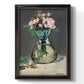 Moss Roses in a Vase - Ornate Framed Canvas Print