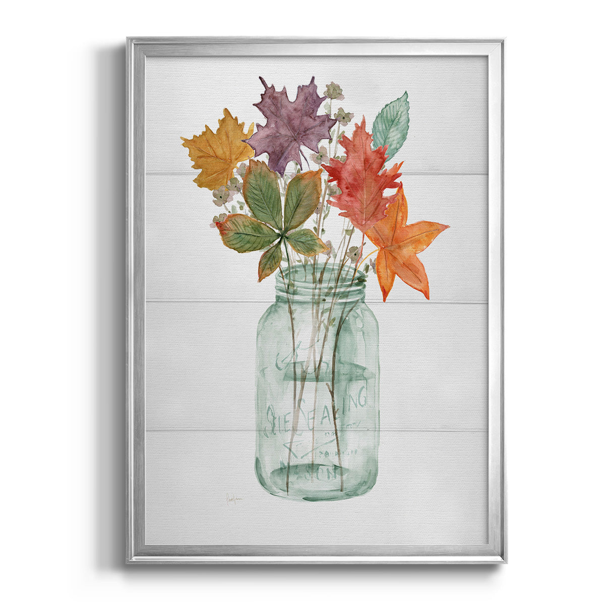 Harvest Home Leaves I - Modern Framed Canvas Print