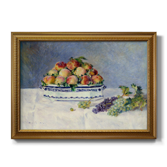 Still Life with Peaches and Grapes - Ornate Framed Canvas Print